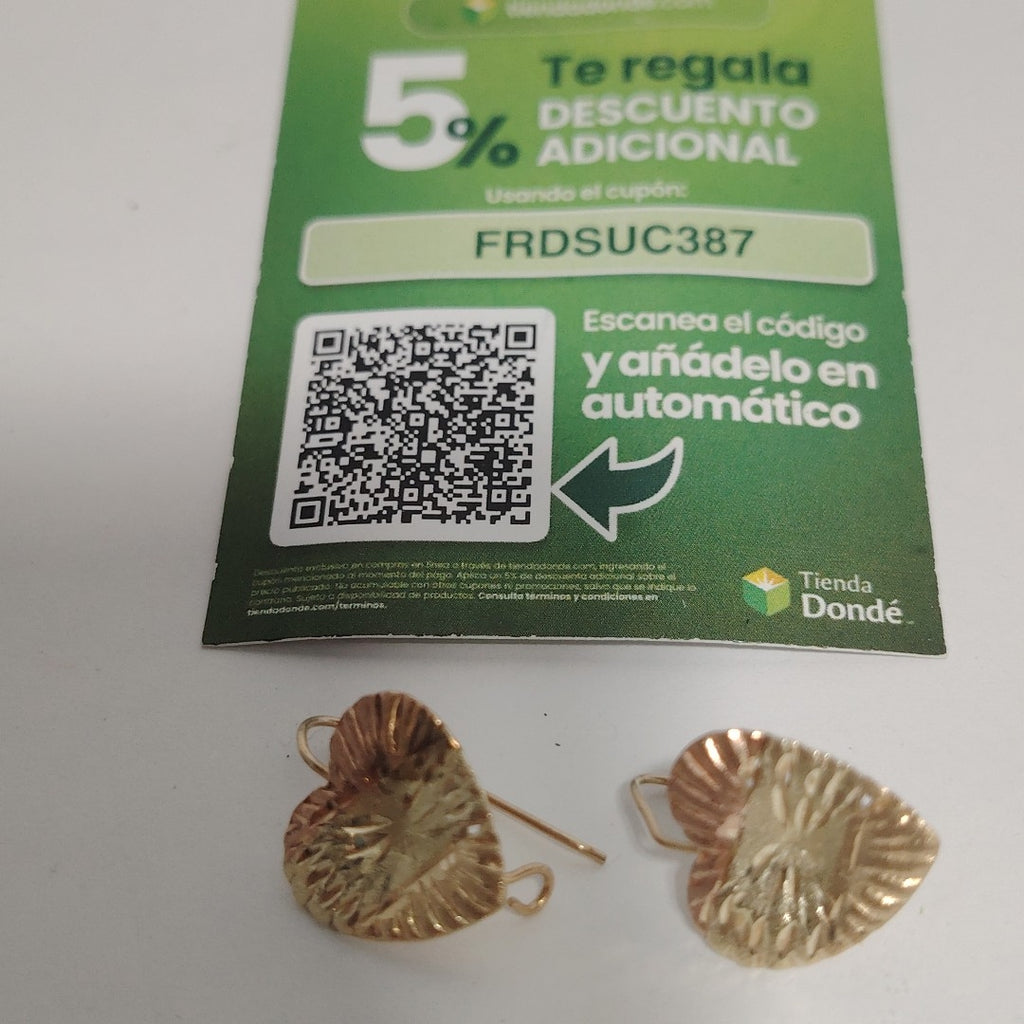 ARETES PAR ORO COMBINADO 10 K 1,40 GRMS (SEMINUEVO)
