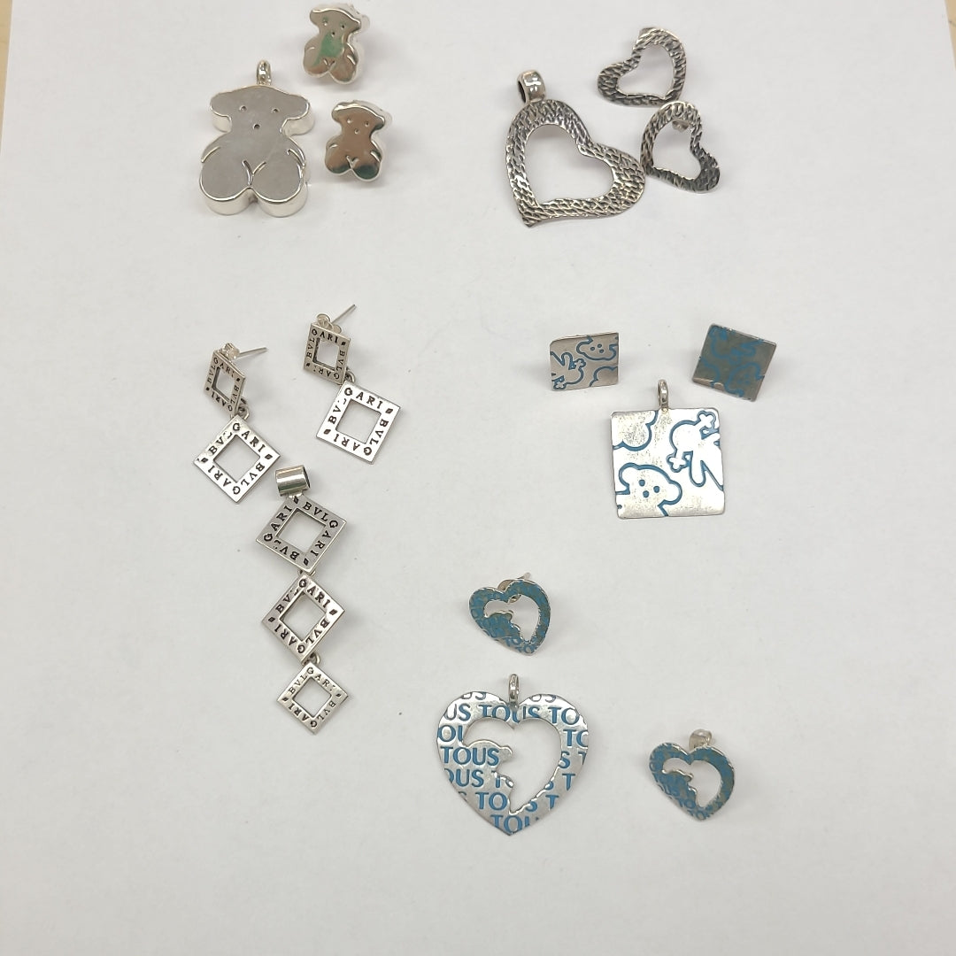 ARRACADAS PAR, DIJE PLATA 38 GRMS (SEMINUEVO)