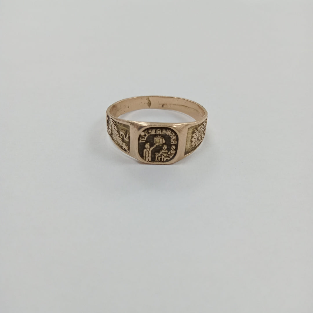 ANILLO DE GRADUACIÓN ORO 10 K 1.9 GRMS (SEMINUEVO)