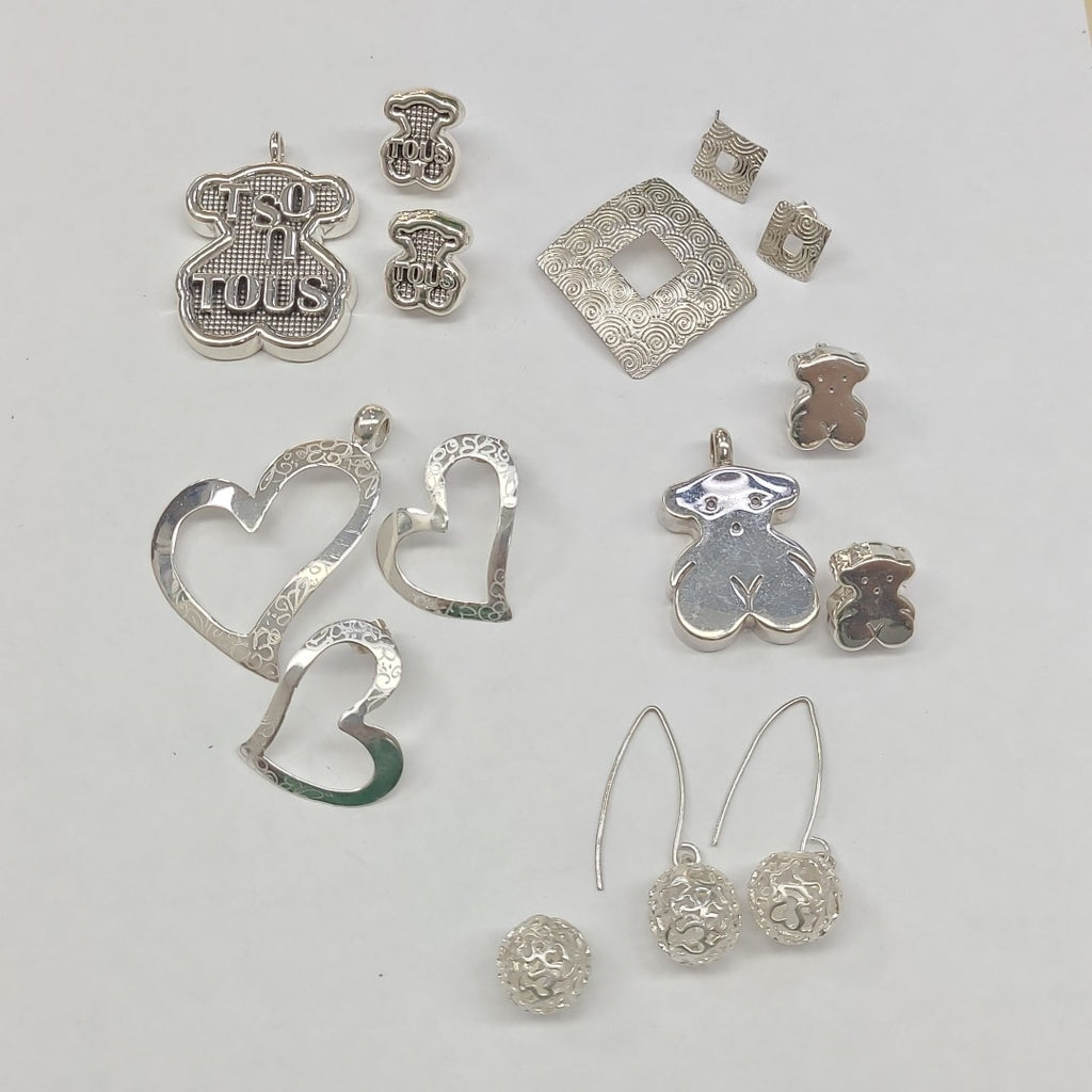 ARETES PAR, DIJE PLATA 44.1 GRMS (SEMINUEVO)