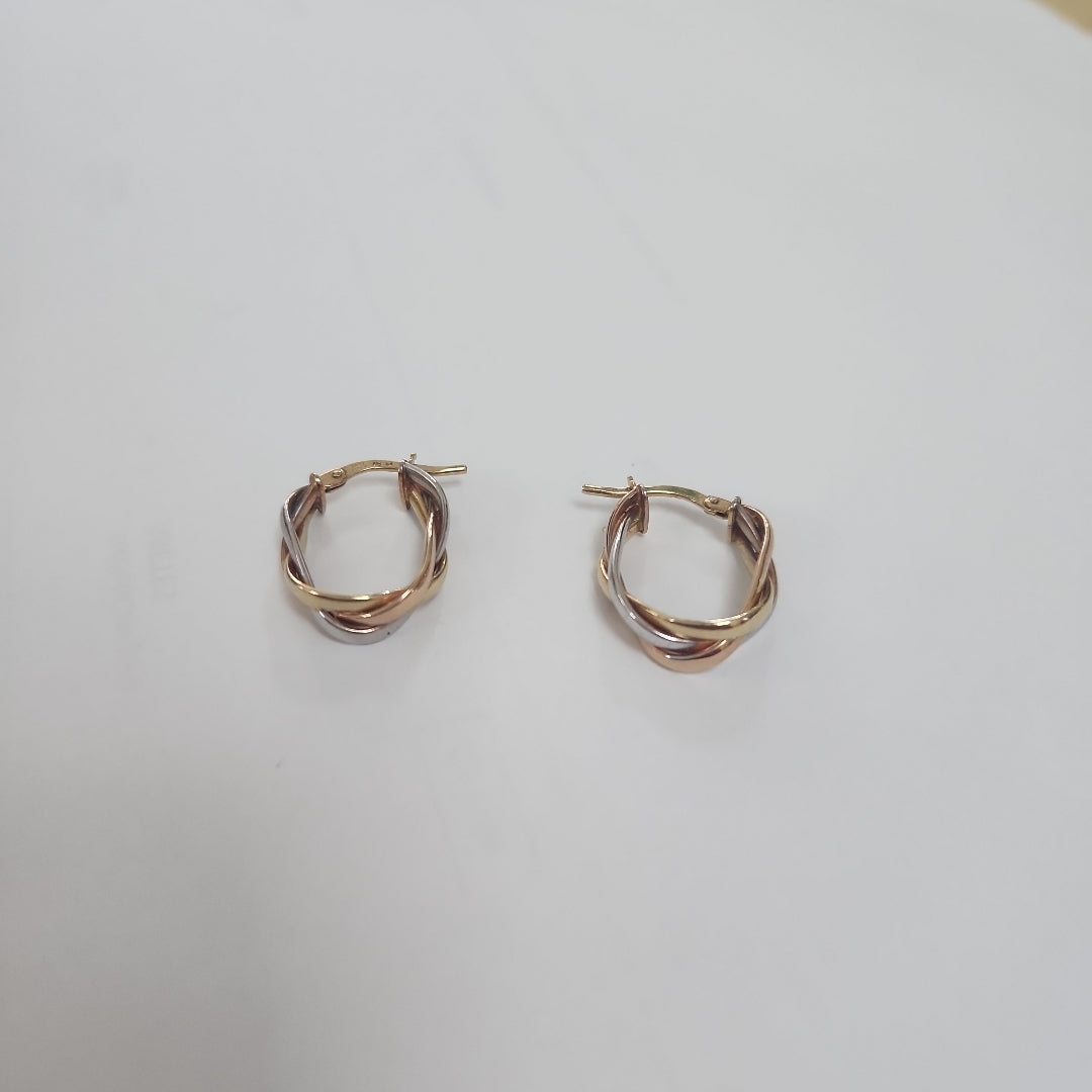 ARRACADAS PAR ORO COMBINADO 14 K 2,30 GRMS (SEMINUEVO)