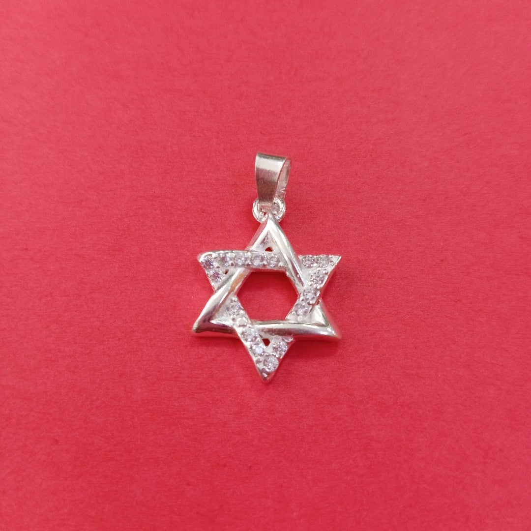 DIJE ESTRELLA DE DAVID C/CIRCONIAS PLATA .925 2.6 GR (NUEVO)