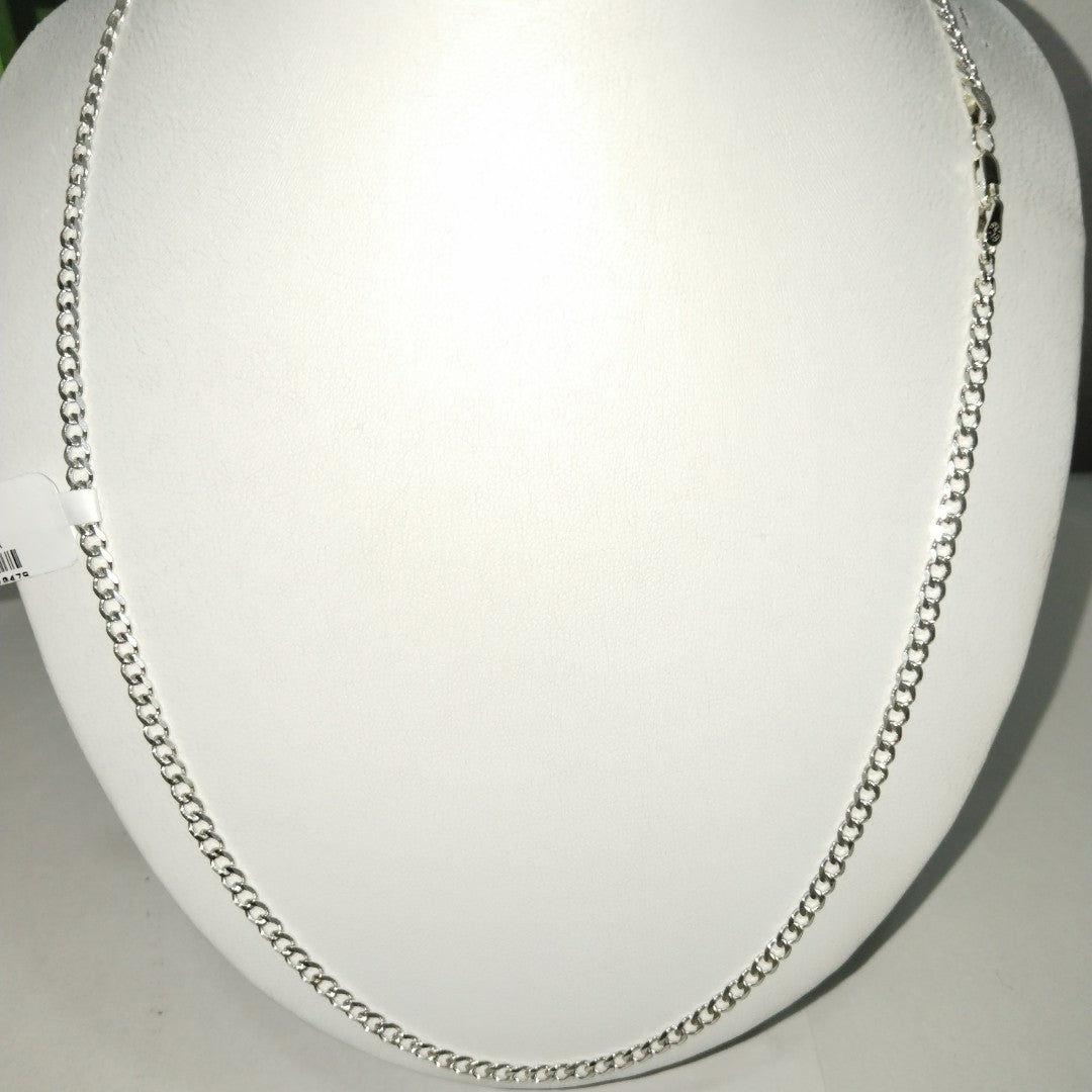 CADENA TEJIDO BARBADO PLATA .925 60 CM 14 GR (NUEVO)