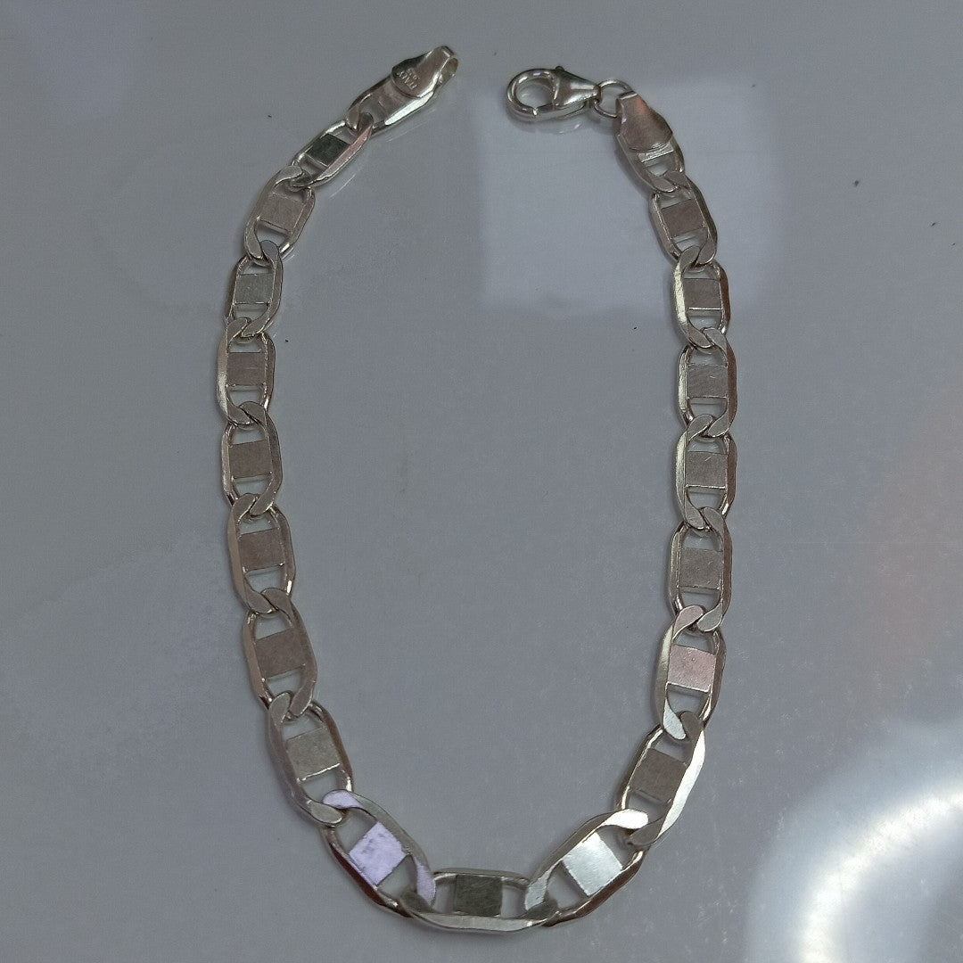 PULSERA TEJIDO ESPEJO PLATA .925 21 CM 8 GR (NUEVO)