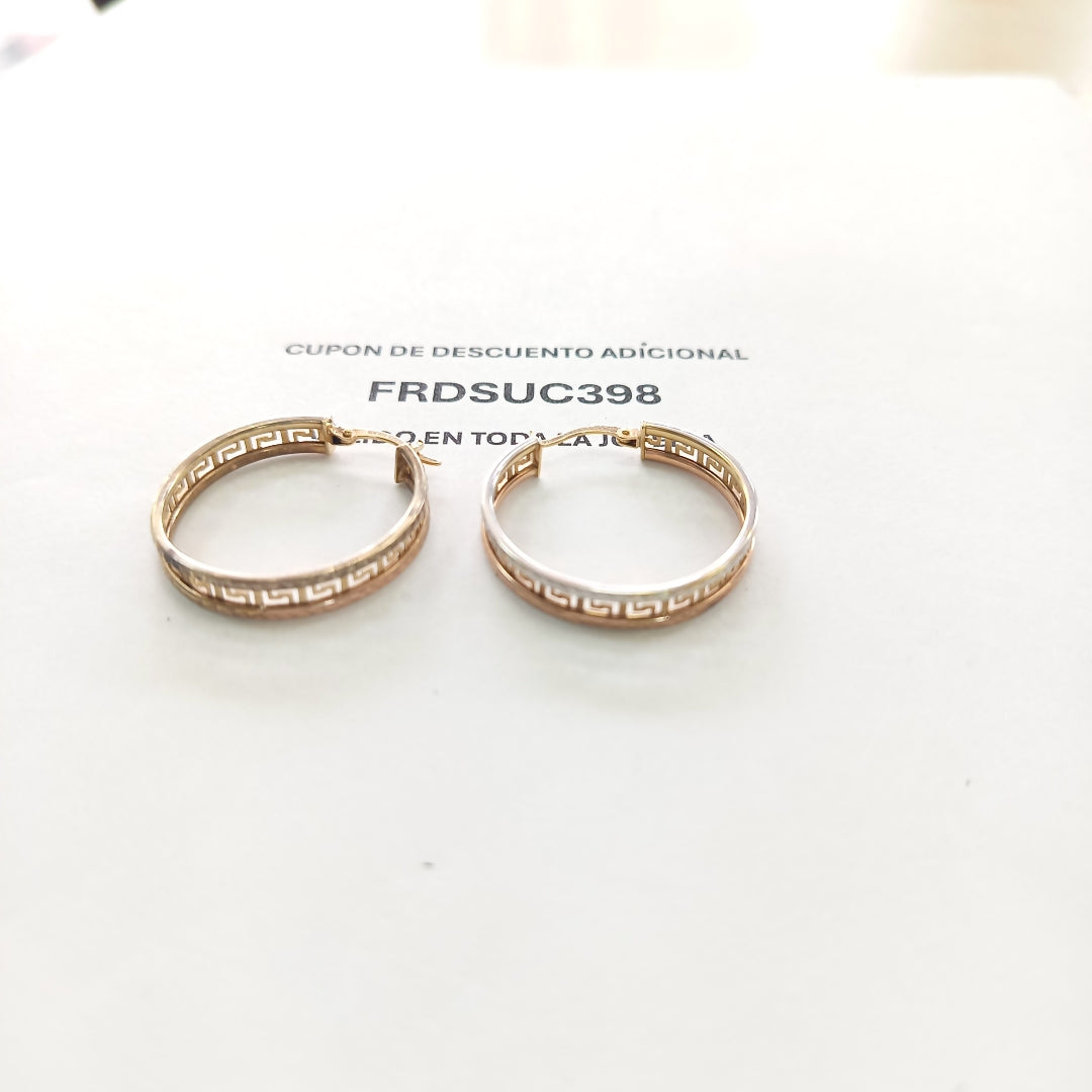 ARRACADAS PAR ORO,ORO COMBINADO 10 K 4,30 GRMS (SEMINUEVO)
