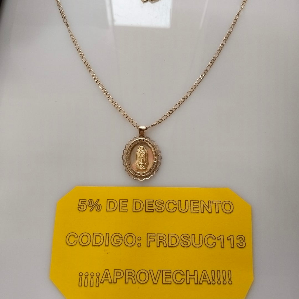 CADENA, MEDALLA RELIGIOSA ORO 10 K 4.3 GRMS (SEMINUEVO)