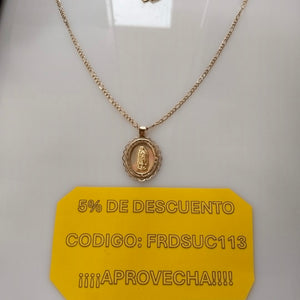 CADENA, MEDALLA RELIGIOSA ORO 10 K 4.3 GRMS (SEMINUEVO)