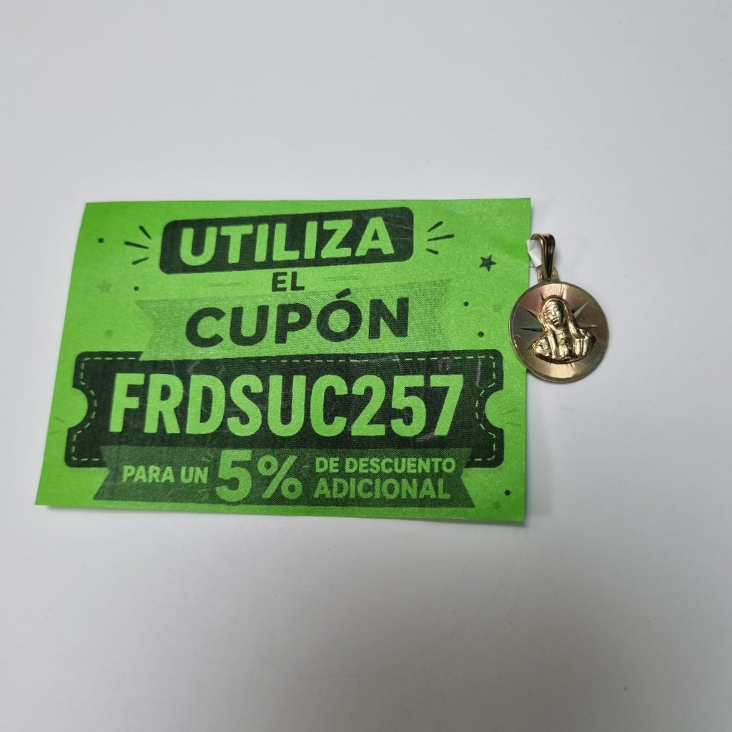 MEDALLA RELIGIOSA ORO, ORO COMBINADO 10 K 1.8 GRMS (SEMINUEVO)