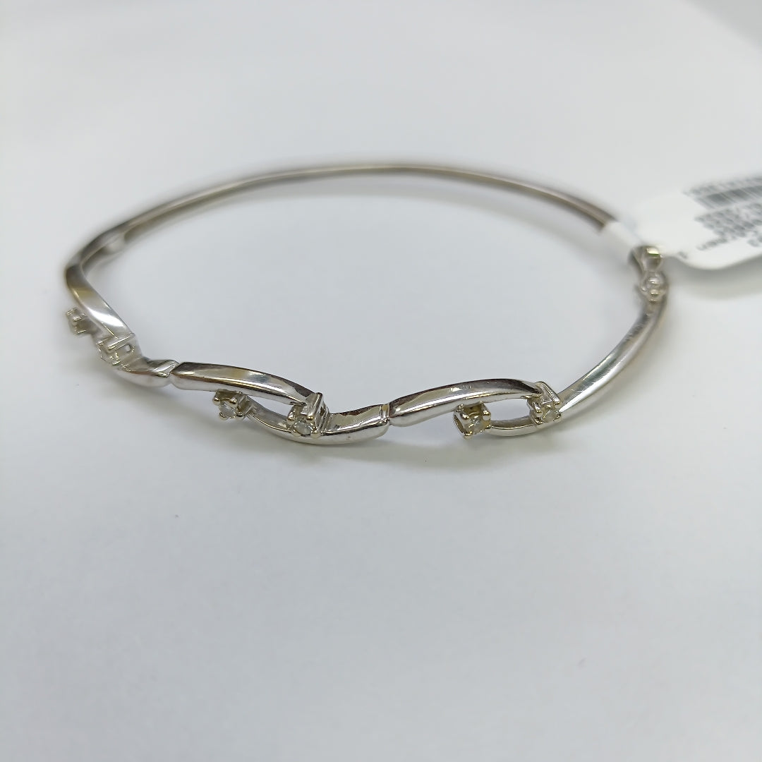 PULSERA RIGIDA ORO BLANCO 14 K 6,60 GRMS (SEMINUEVO)