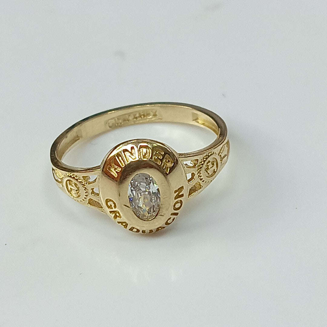 ANILLO DE GRADUACIÓN ORO 10 K 1.4 GRMS (SEMINUEVO)
