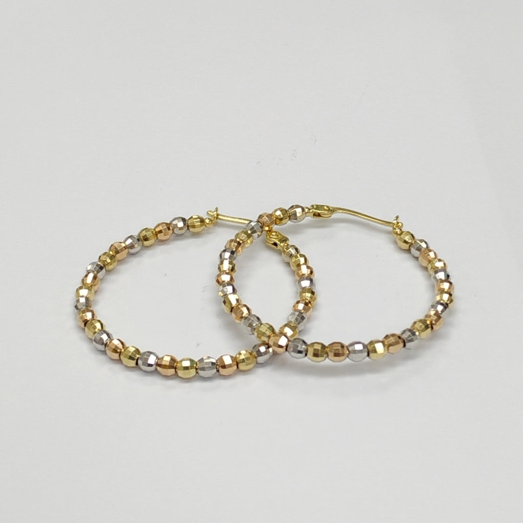 ARRACADAS PAR ORO COMBINADO 14 K 4.6 GRMS (SEMINUEVO)