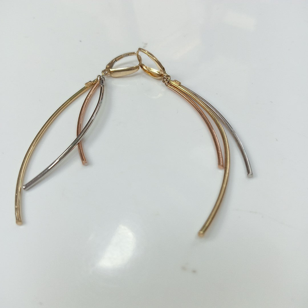 ARETES PAR ORO COMBINADO 10 K 2.7 GRMS (SEMINUEVO)