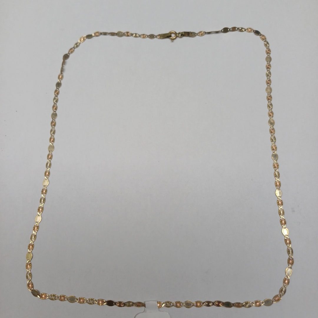 CADENA ORO, ORO COMBINADO 10 K 2.2 GRMS (SEMINUEVO)