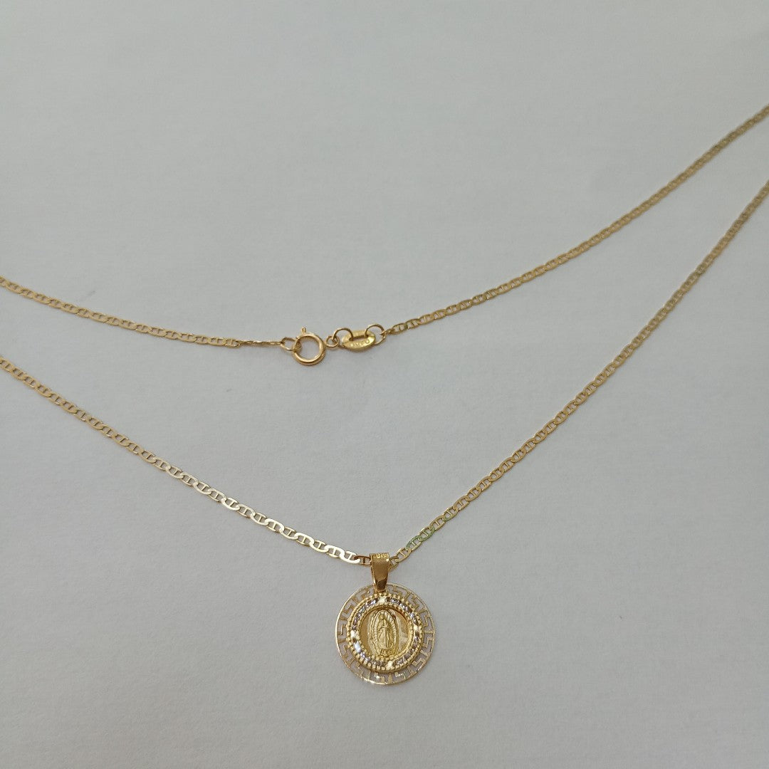 CADENA,MEDALLA RELIGIOSA ORO 10 K 2,60 GRMS (SEMINUEVO)
