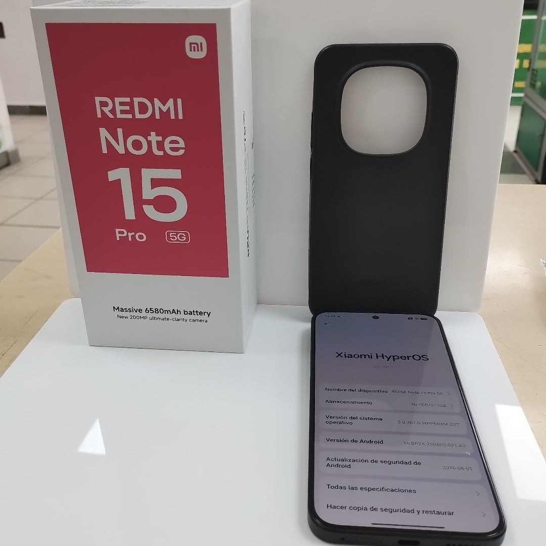 CELULAR XIAOMI REDMI NOTE 15 PRO 5G 25080RABDG (2026) 512 GB 8 GB RAM (SEMINUEVO)