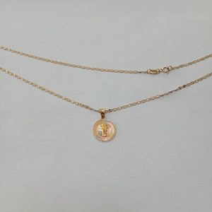 CADENA,MEDALLA RELIGIOSA ORO COMBINADO 10 K 2,80 GRMS (SEMINUEVO)
