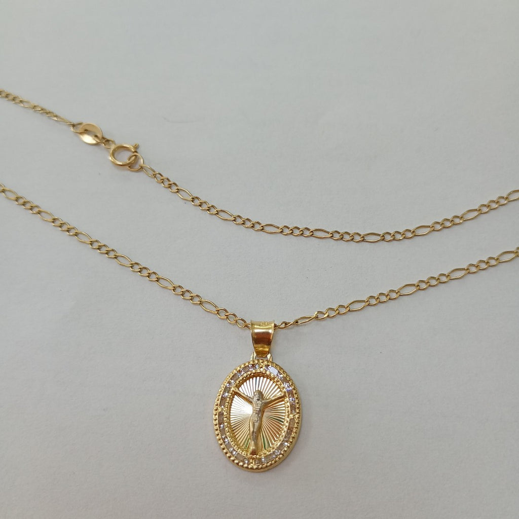 CADENA,MEDALLA RELIGIOSA ORO 10 K 3,50 GRMS (SEMINUEVO)