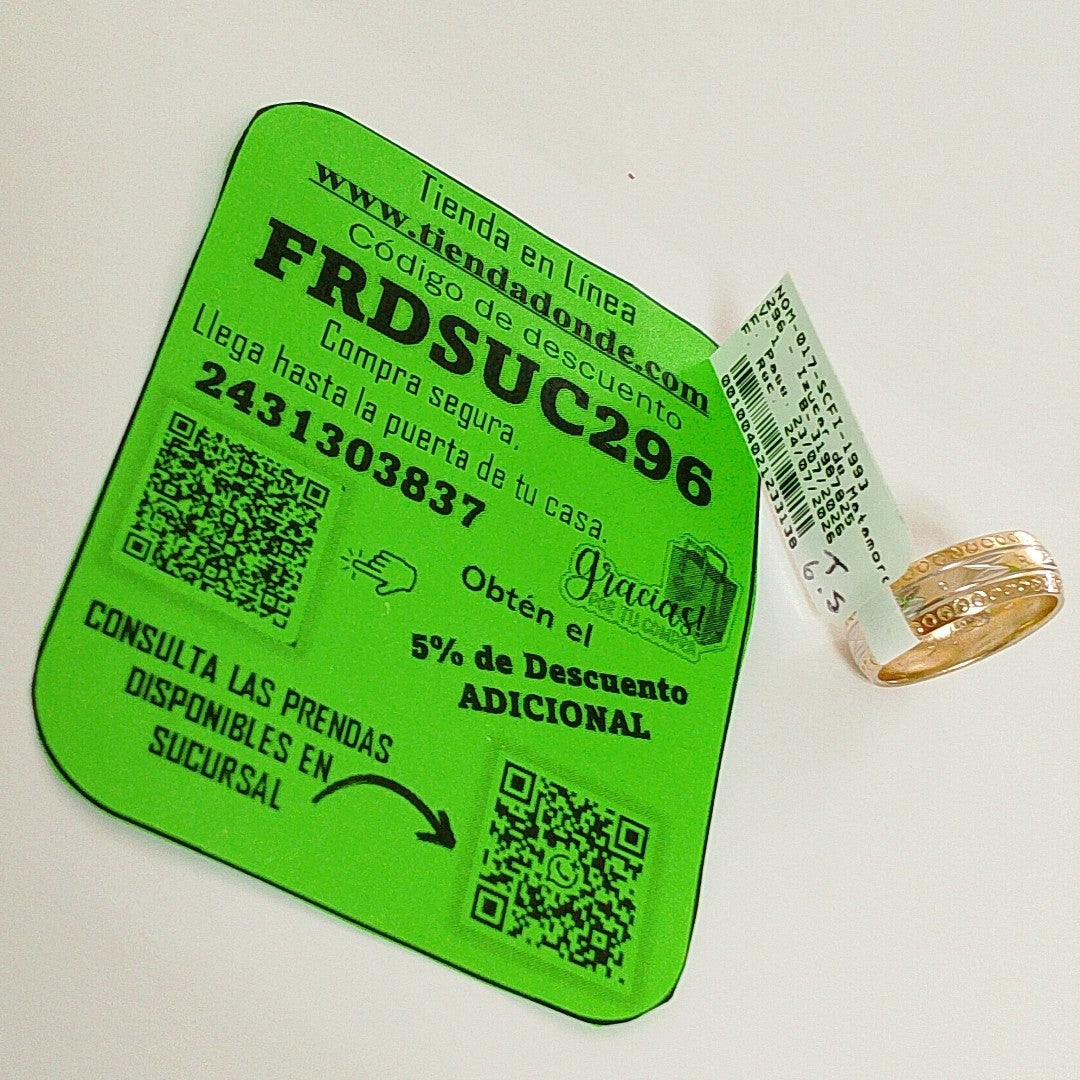 ARGOLLA ORO 10 K 3.4 GRMS (SEMINUEVO)