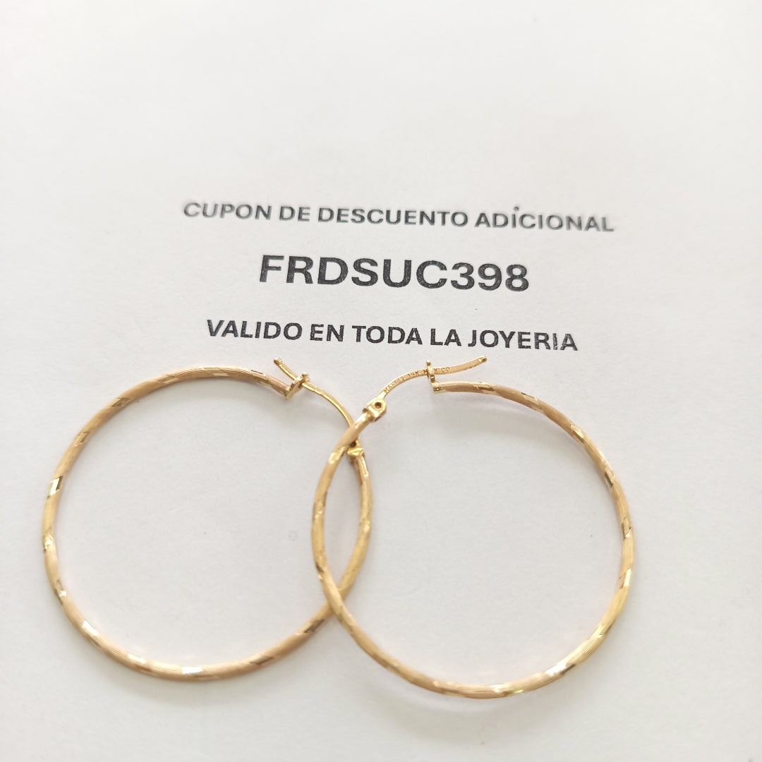 ARRACADAS PAR ORO, ORO COMBINADO 14 K 2.8 GRMS (SEMINUEVO)