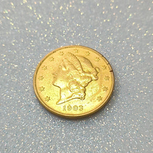 K1 33,20 GRMS 21 K IDENTIFICACIÓN MEDALLA CONMEMORATIVA MONEDAS DÓLARES 20 (SEMINUEVO)