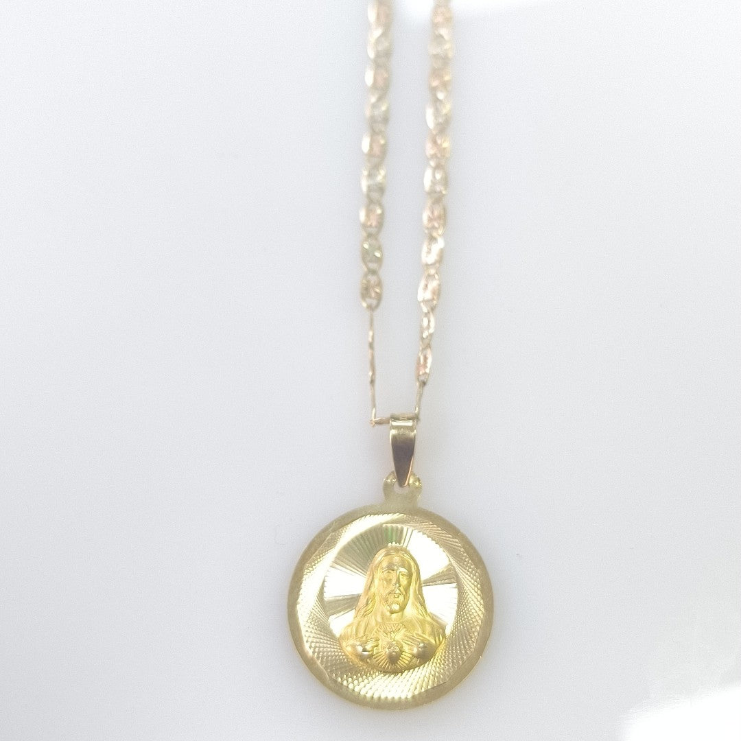 CADENA, MEDALLA RELIGIOSA ORO 10 K 7.2 GRMS (SEMINUEVO)