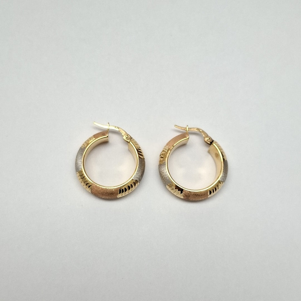 ARRACADAS PAR ORO, ORO COMBINADO 14 K 3.2 GRMS (SEMINUEVO)