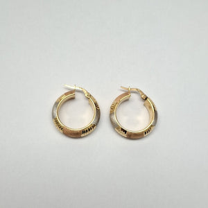 ARRACADAS PAR ORO, ORO COMBINADO 14 K 3.2 GRMS (SEMINUEVO)
