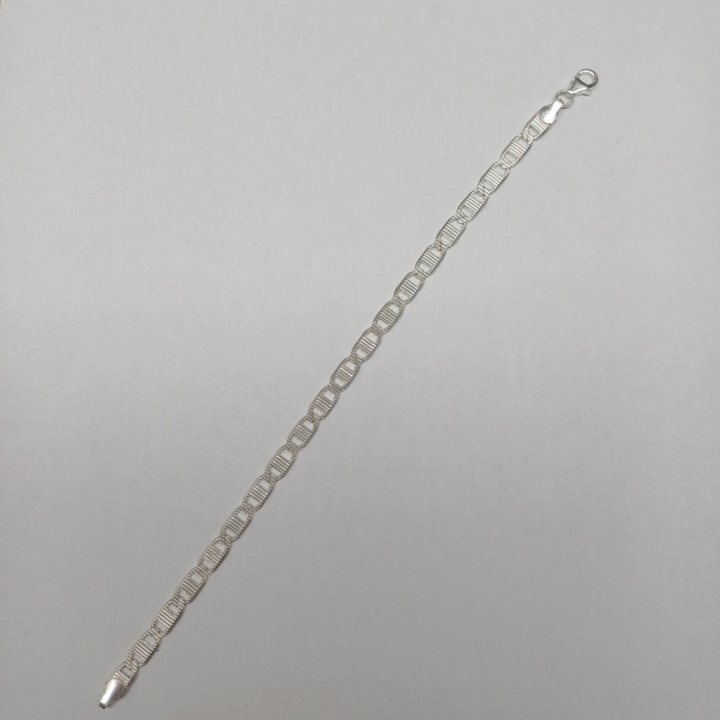 PULSERA TEJIDO ESPEJO PLATA .925 21 CM 7.8 GR (NUEVO)