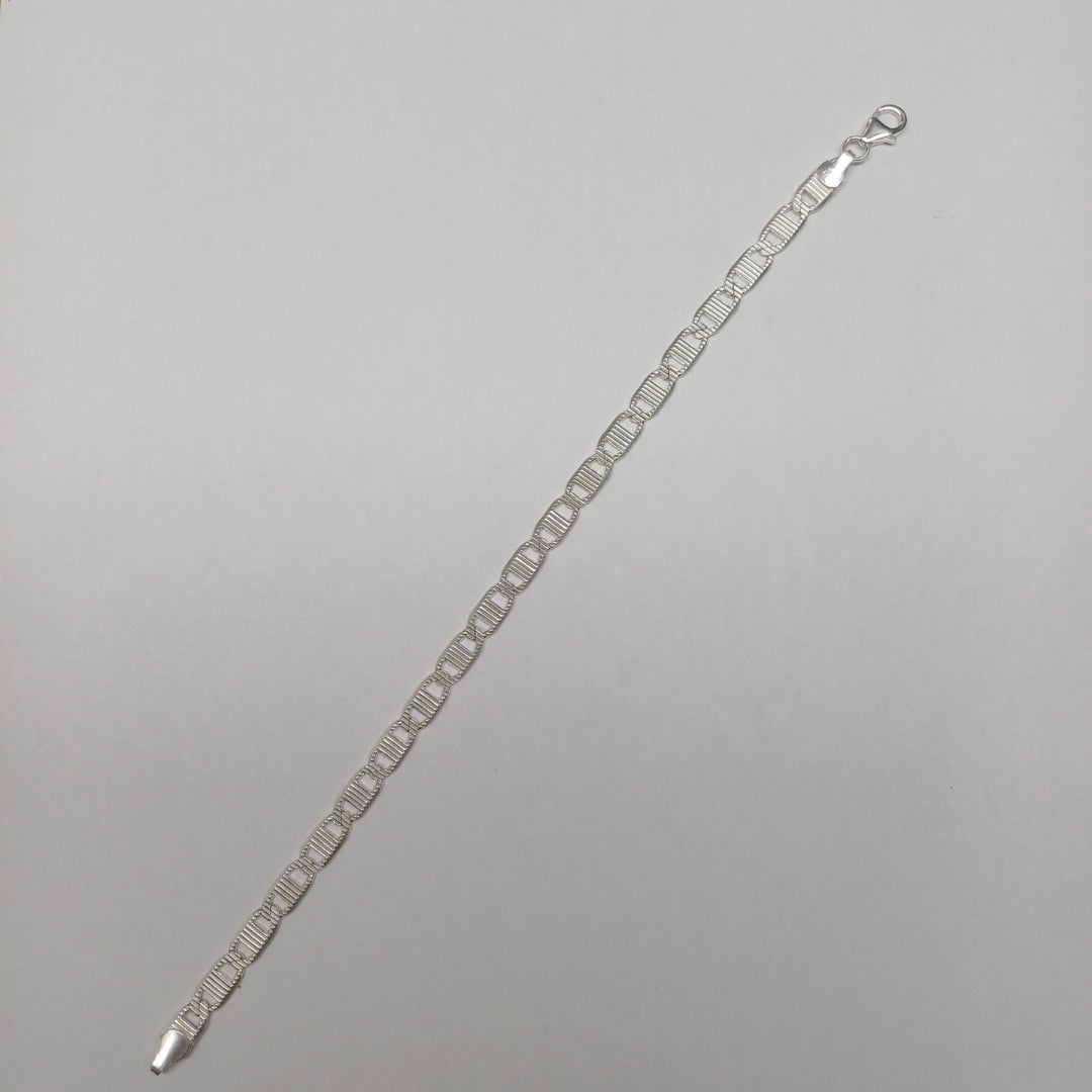 PULSERA TEJIDO ESPEJO PLATA .925 21 CM 7.8 GR (NUEVO)