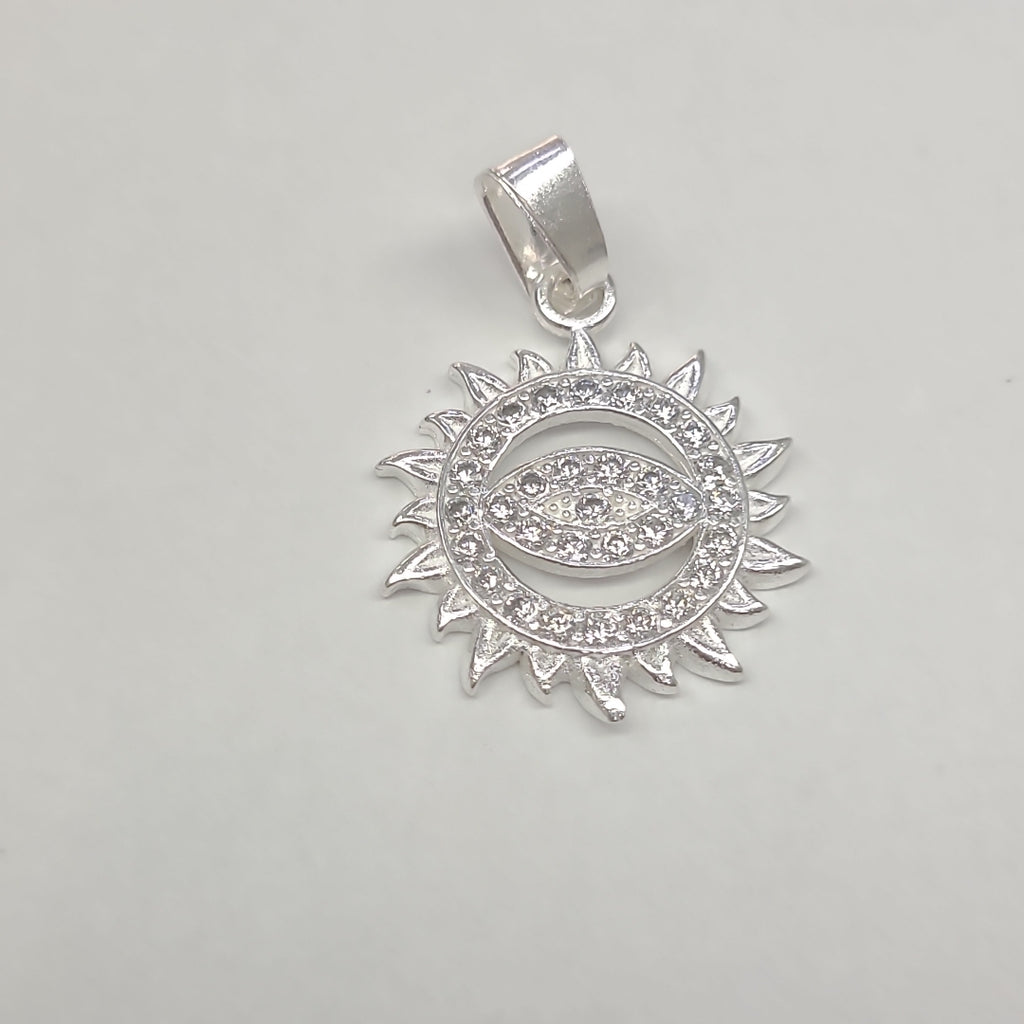 DIJE OJO MAGICO CON CIRCONIAS PLATA .925 2 GR (NUEVO)