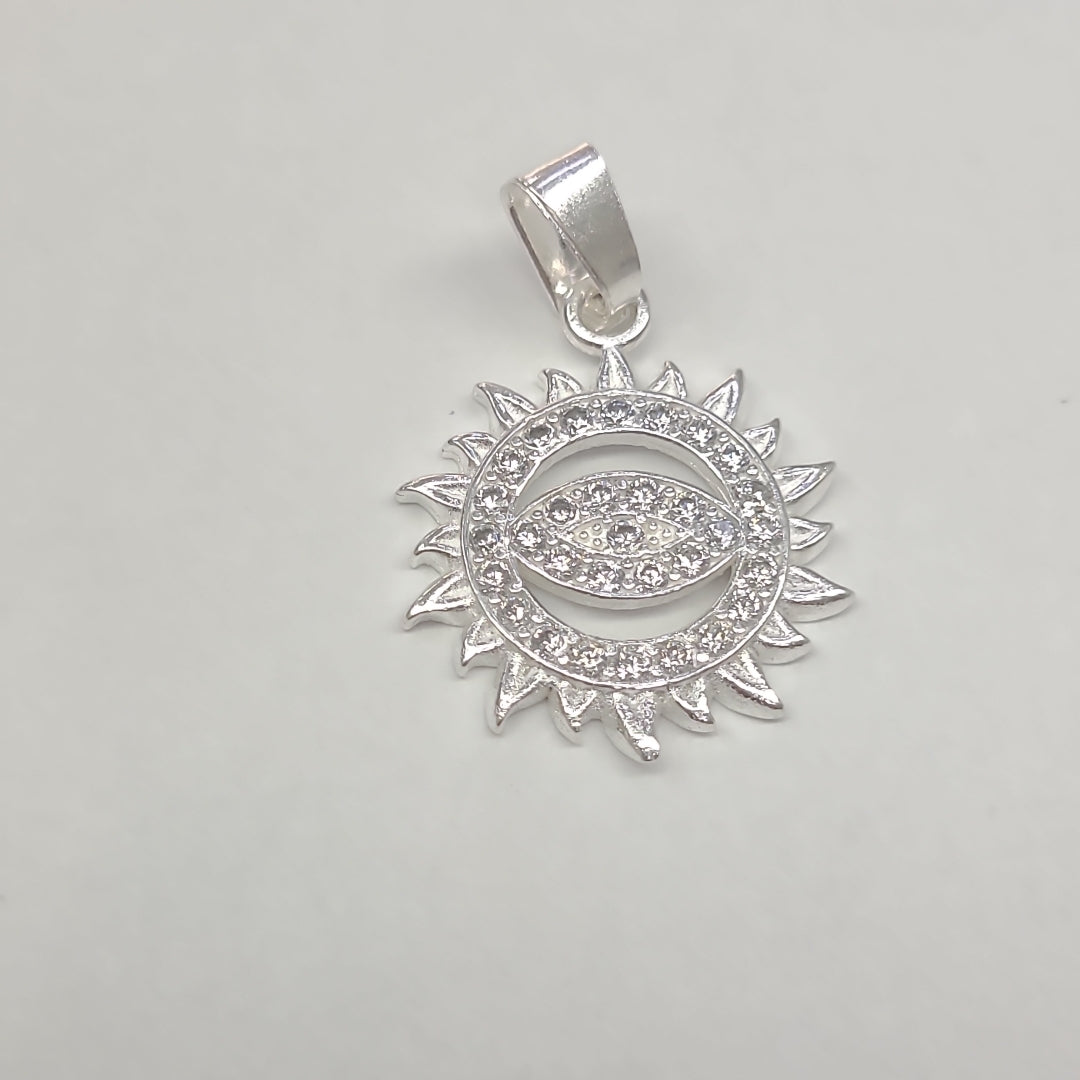 DIJE OJO MAGICO CON CIRCONIAS PLATA .925 2 GR (NUEVO)