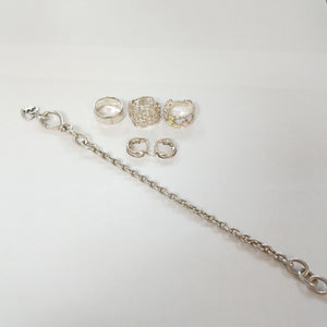 ANILLITO, ARETES PAR, ARGOLLA, PULSERA PLATA 33.3 GRMS (SEMINUEVO)