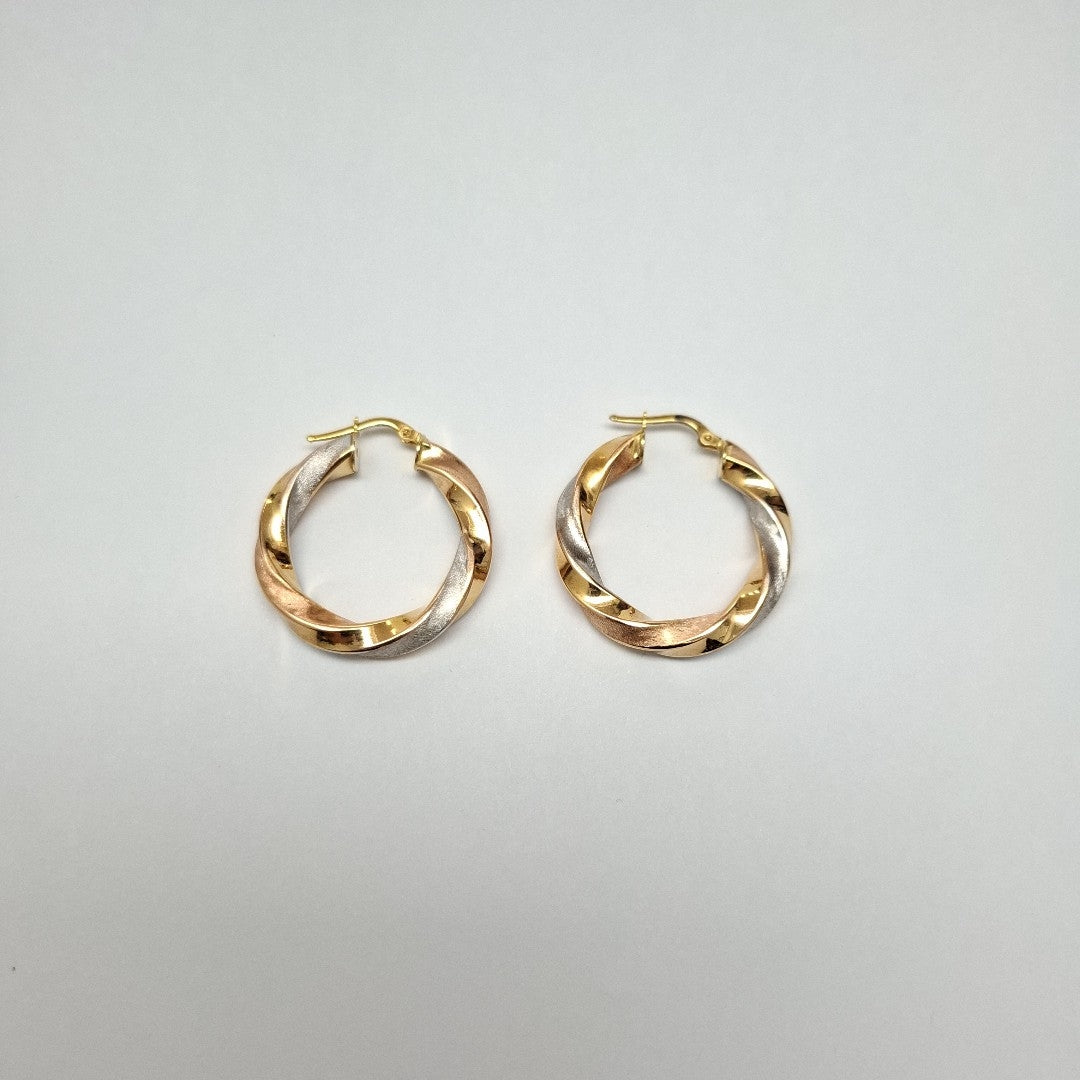 ARRACADAS PAR ORO COMBINADO 14 K 3,00 GRMS (SEMINUEVO)