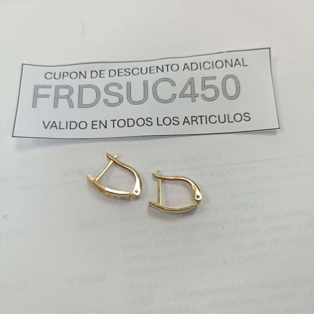 ARETES PAR ORO 14 K 1.3 GRMS (SEMINUEVO)