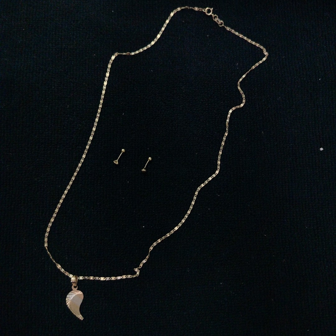 CADENA, DIJE ORO COMBINADO 10 K 2.5 GRMS (SEMINUEVO)