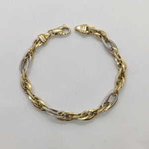 PULSERA ORO COMBINADO 14 K 9.3 GRMS (SEMINUEVO)