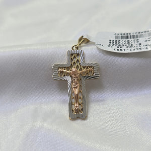 CRUCIFIJO, CRUZ ORO, ORO COMBINADO 14 K 2.5 GRMS (SEMINUEVO)