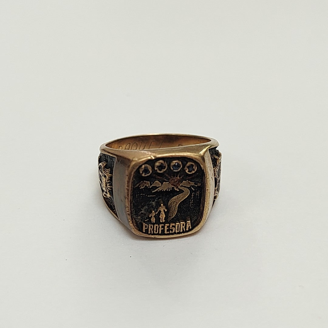 ANILLO DE GRADUACIÓN ORO 8 K 9.8 GRMS (SEMINUEVO)
