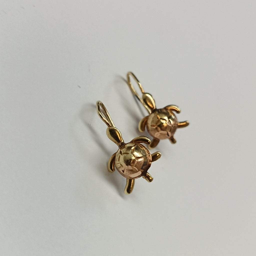 ARETES PAR ORO COMBINADO 14 K 1,10 GRMS (SEMINUEVO)
