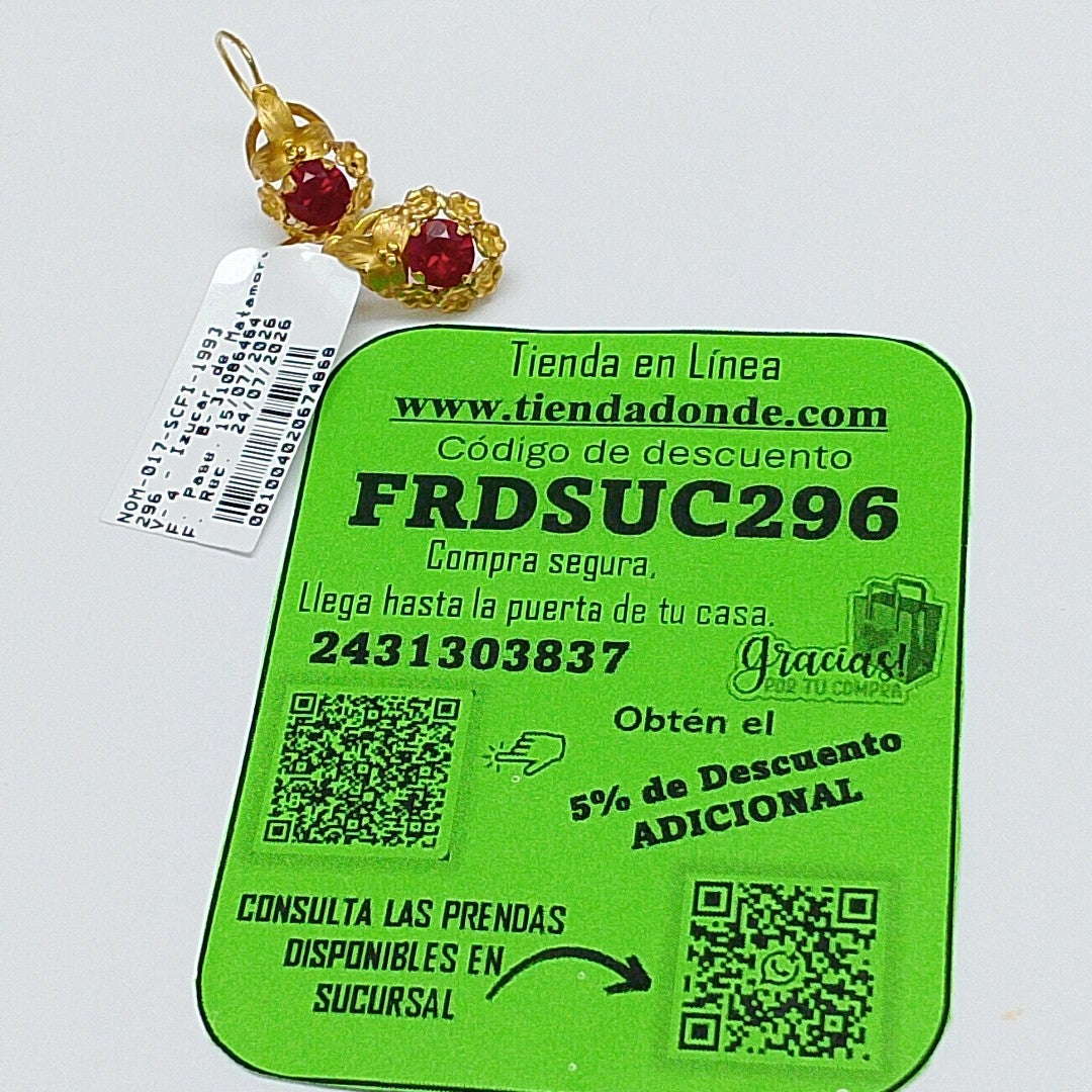 ARETES PAR ORO 18 K 2.3 GRMS (SEMINUEVO)