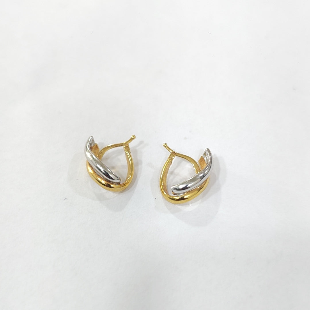 ARRACADAS PAR ORO COMBINADO 14 K 1,90 GRMS (SEMINUEVO)