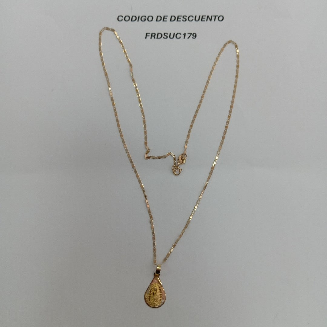 CADENA, MEDALLA RELIGIOSA ORO 10 K 2.3 GRMS (SEMINUEVO)