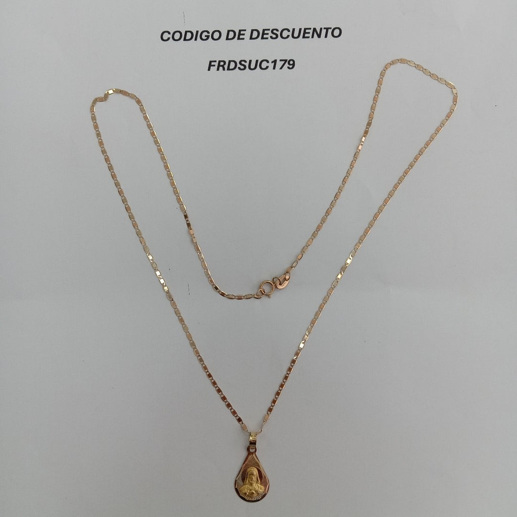 CADENA, MEDALLA RELIGIOSA ORO 10 K 2.4 GRMS (SEMINUEVO)