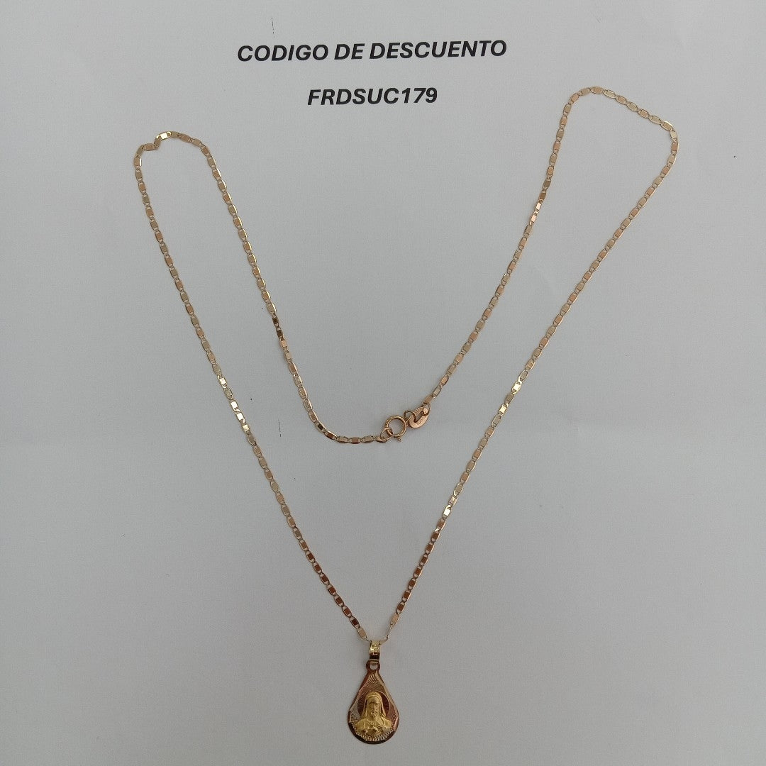 CADENA, MEDALLA RELIGIOSA ORO 10 K 2.4 GRMS (SEMINUEVO)