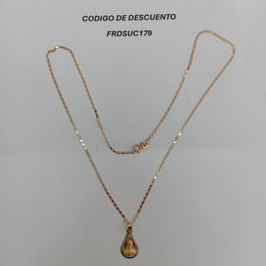 CADENA, MEDALLA RELIGIOSA ORO 10 K 2.4 GRMS (SEMINUEVO)