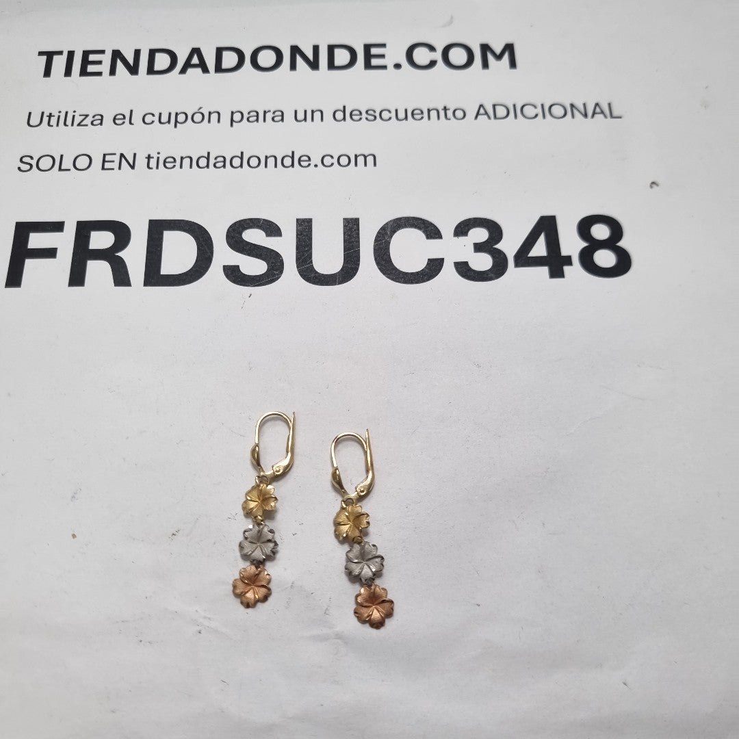 ARETES PAR ORO COMBINADO 14 K 1,80 GRMS (SEMINUEVO)