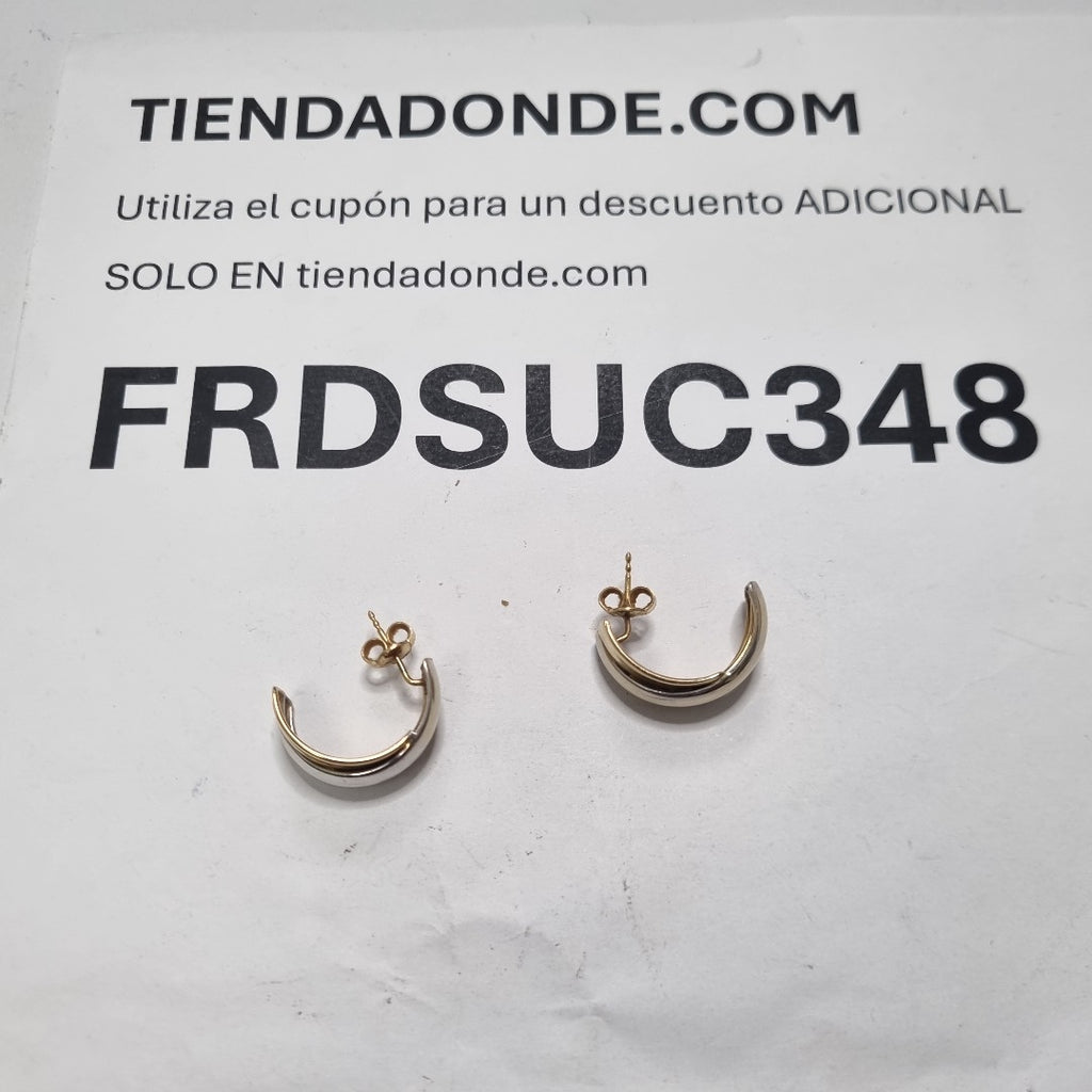 ARETES PAR ORO COMBINADO 14 K 4.6 GRMS (SEMINUEVO)