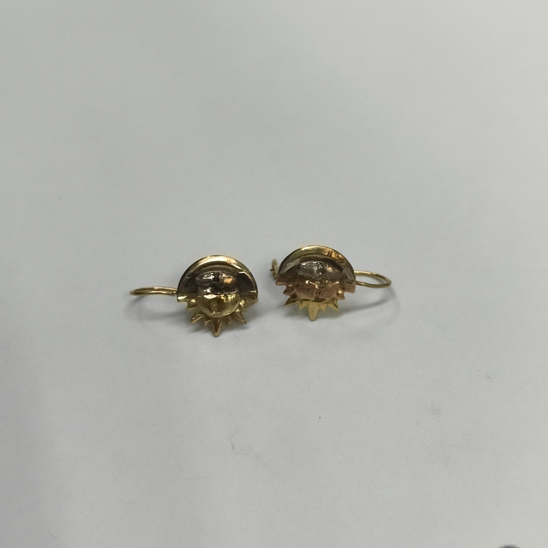 ARETES PAR ORO COMBINADO 10 K 0,90 GRMS (SEMINUEVO)