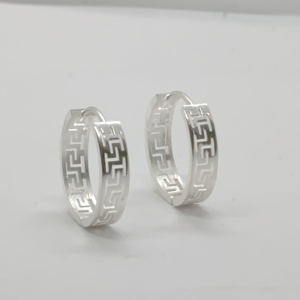 ARETES ARRACADAS GRECAS PLATA .925 4.13 GR (NUEVO)