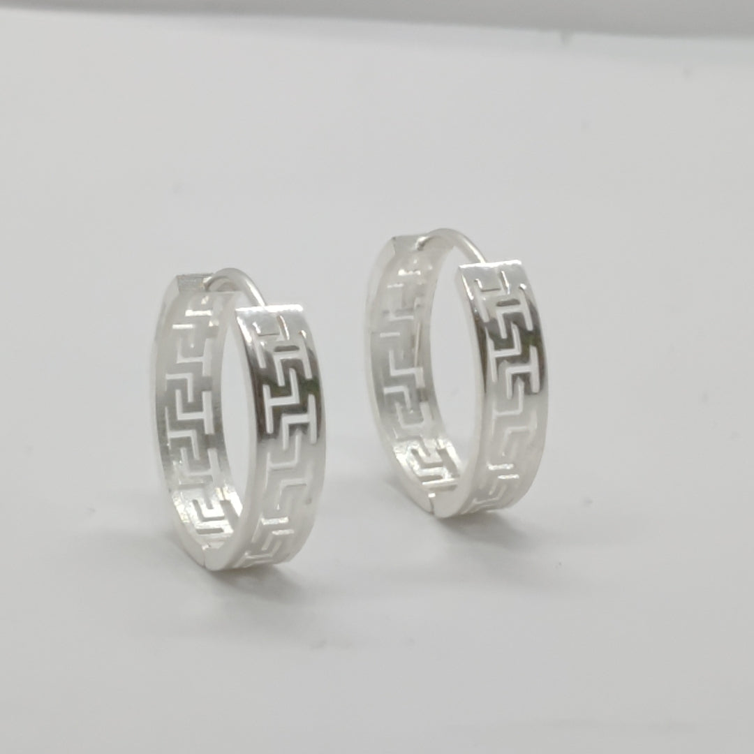 ARETES ARRACADAS GRECAS PLATA .925 4.13 GR (NUEVO)